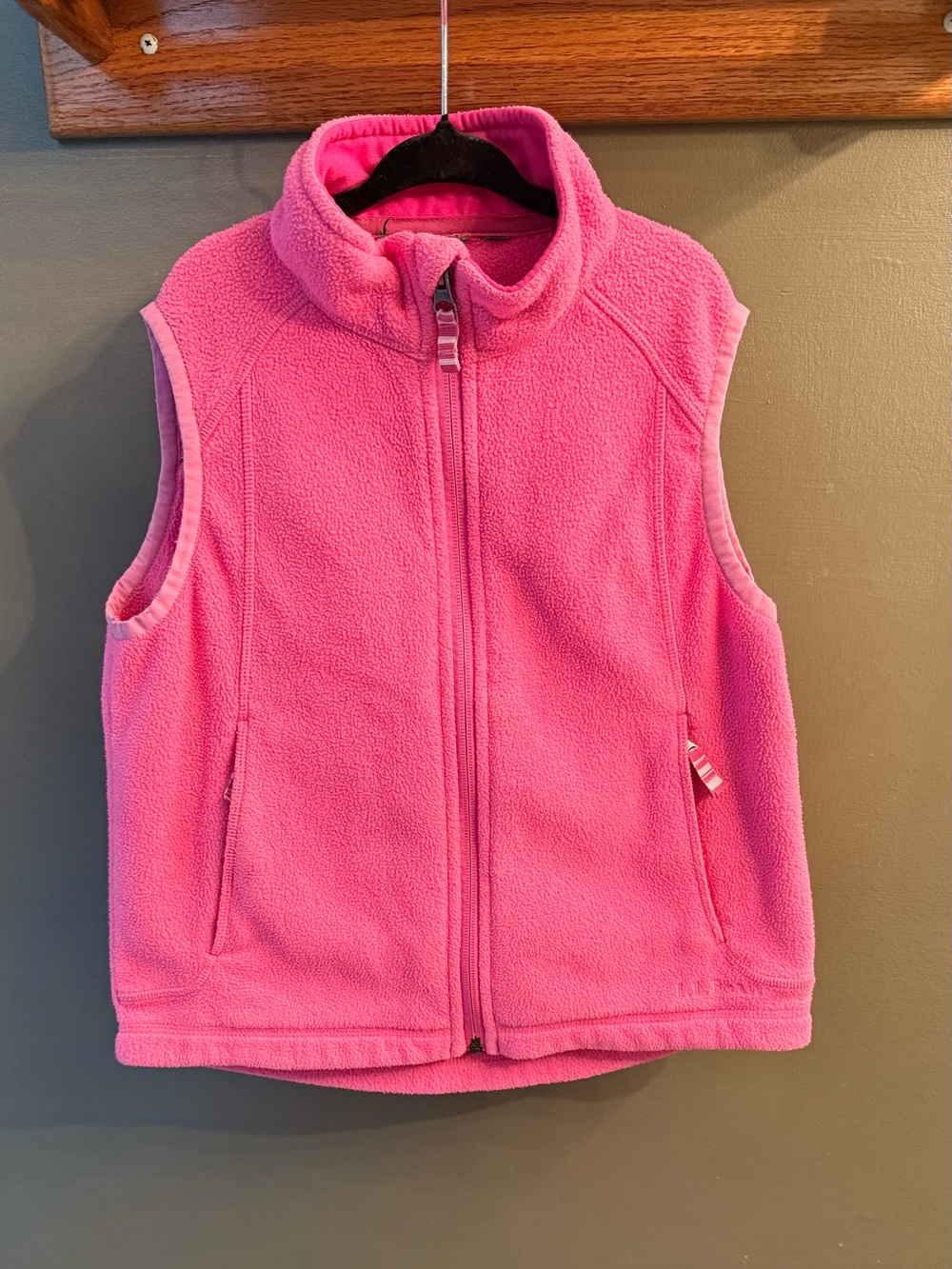 L.L. Bean Bright Pink Kids Fleece Vest - Zip Front